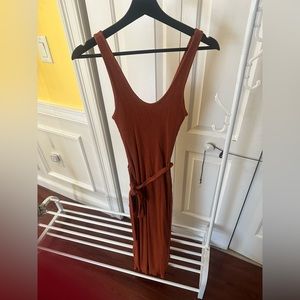 Rustic ribbed fitted maxi dress - Women's size large